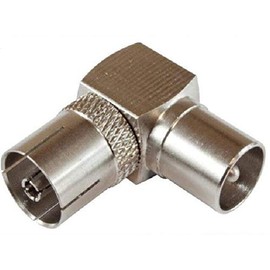 K M Electronics® Right Angle TV Aerial Plug Coax Cable Plug to Socket Adaptor Connector