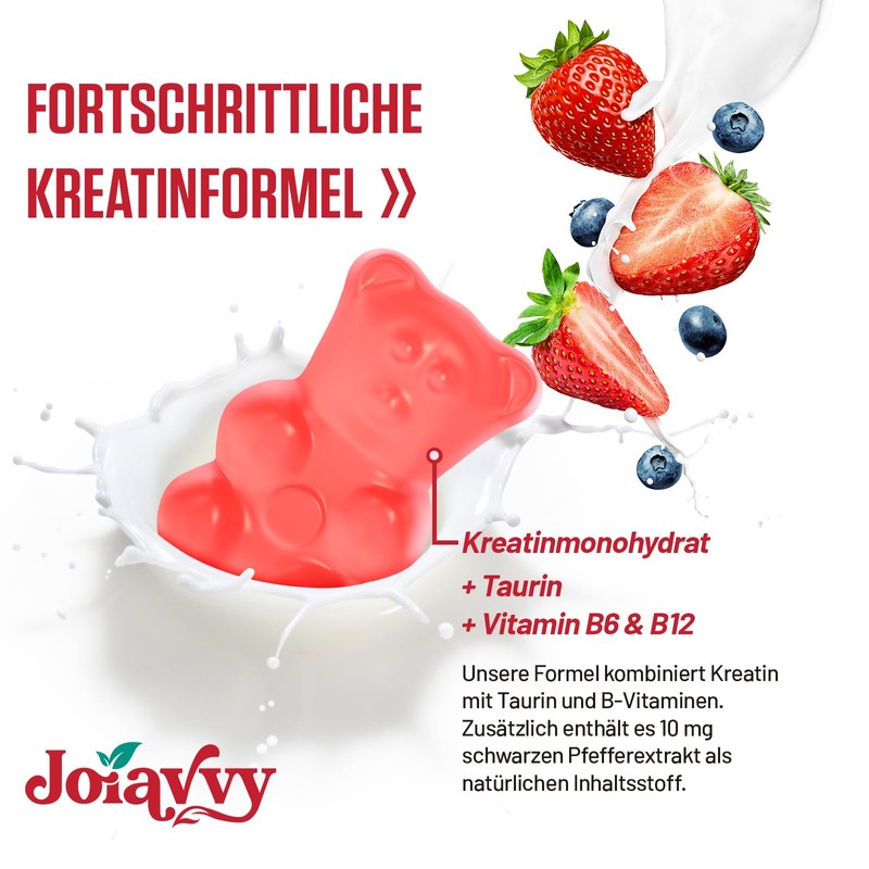 Joiavvy Joiavvy 5000mg Creatine Monohydrate Gummies, Low Sugar, Vegan, Gluten-Free,