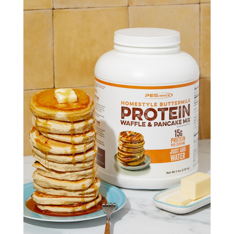 PEScience Protein Pancake Mix for Protein Waffles and Pancakes, Just