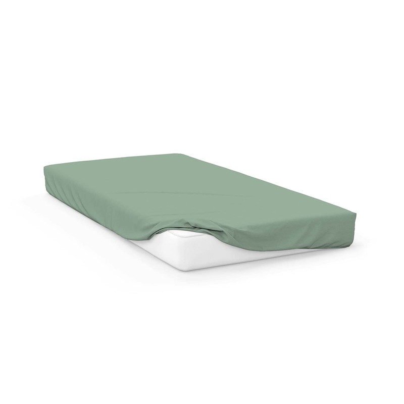 Soleil d'ocre, Plain Cotton Fitted Sheet, 57 Thread Count, 200