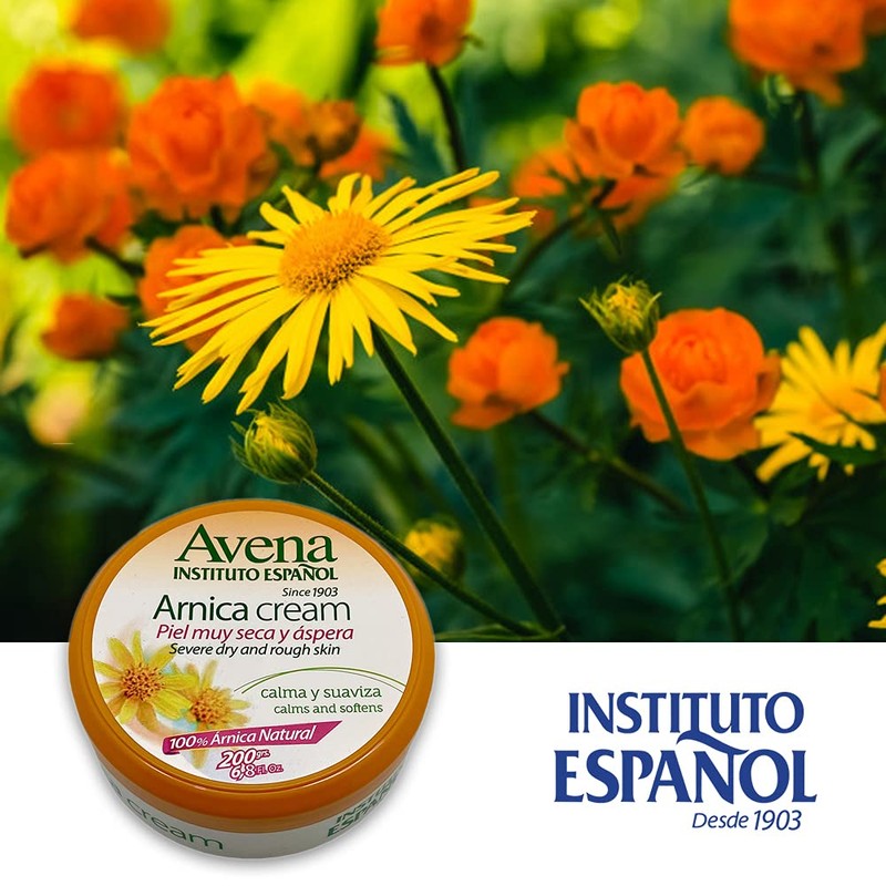 Avena Arnica Cream. Moisturizes, Soothes, Softens and Protects Severely Dry