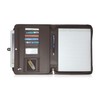 Dark Brown Zippered Portfolio Binder - PU Leather Business Portfolio
