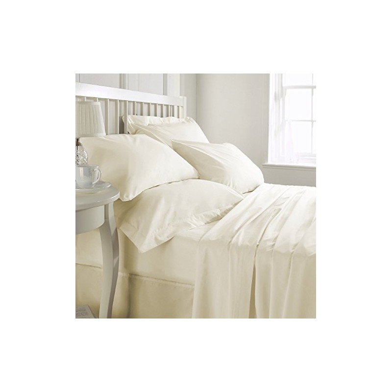 Hachette] DOUBLE SIZE CREAM 100% EGYPTIAN COTTON FITTED SHEET IN