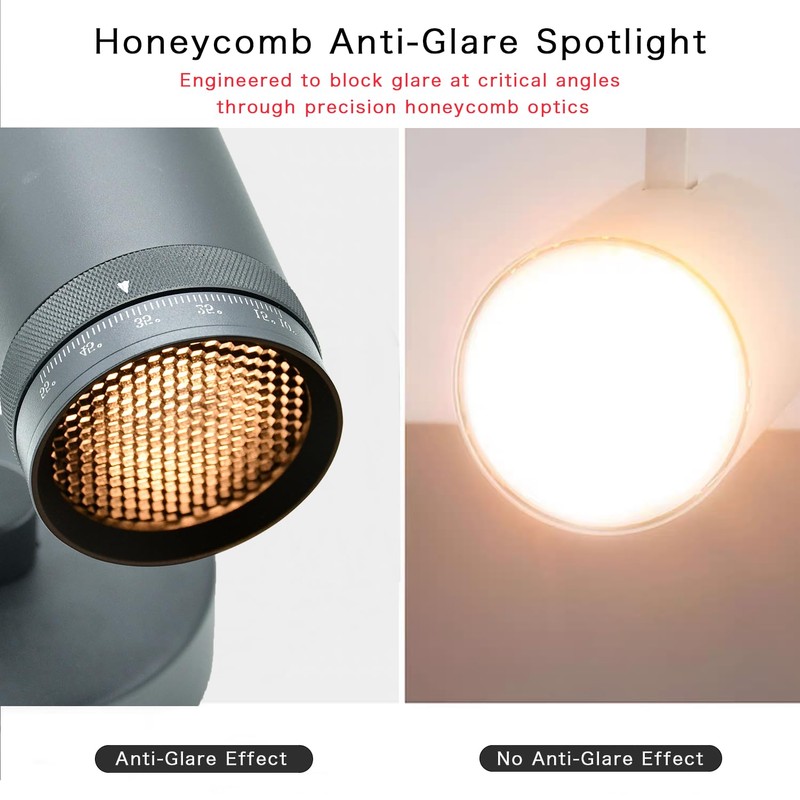 Marknice 15W LED Dimmable and Zoomable Ceiling Spotlight with Anti-Glare