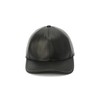 Coach Women's Leather Baseball HAT, Black, M/L