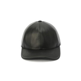 Coach Women's Leather Baseball HAT, Black, M/L
