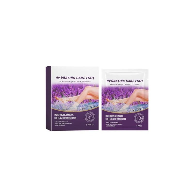 5PCS Lavender Foot Masks, Hydrating Foot Mak for Women