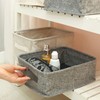 Hanui Tongsang folding square handle fabric basket storage basket, beige