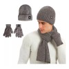 Bluelander Gorro Bufanda Guante Conjunto Térmico Invierno Frio Unisex Color