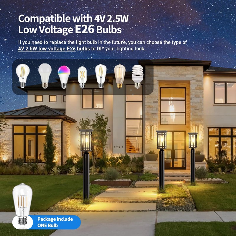 MYHXQ 14'' Outdoor Solar Post Light, Dusk to Dawn Solar