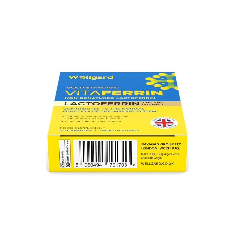 Wellgard Vitaferrin – Triple Action Immune Supplement with Lactoferrin, Zinc