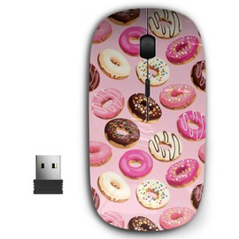 KAWAMOUSE 2.4G Ergonomic Portable USB Wireless Mouse for PC, Laptop, Computer, Notebook with Nano Receiver (Glazed Donuts)