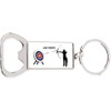 Archery Male Sport Target Rectangle Bottle Opener Metal Keyring and