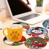 8 PCS Diamond Painting Coaster Kits with Holder,Christmas Winter Snowman