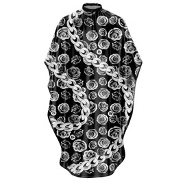 Silver Satin Barber Cape, Original Barbermood Barber Cape, Professional Hair Design Salon Cape, Hairdressing Cape, Hairdressing Cape, Hairdressing Supplies, 138 cm x 158 cm, Breathable, Adjustable,