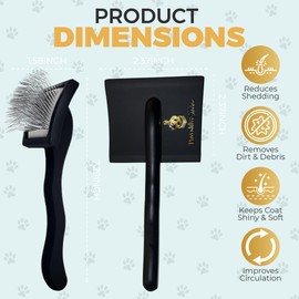PawsltlveShine Dog Slicker Brush - Grooming Brush for Poodles, Golden Doodle, Labradoodles - Long Hair Dog Brush - Grooming, Dematting, Deshedding - Black, Large