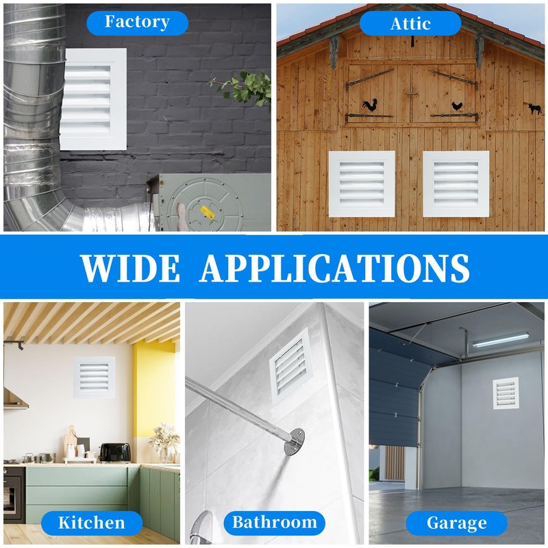 2 Pcs 10" x 10" Gable Vents for Houses Shed