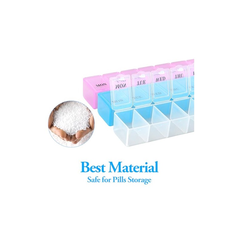 7 Day Pill Box Organiser Once a Day,Weekly Pill Dispenser