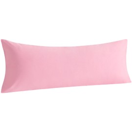 NTBAY Cotton Body Pillowcase - Envelope Closure 20x54 Pillowcase, Breathable and Soft Bed Pillow Case, Pink