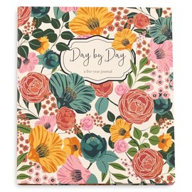 Steel Mill & Co 5 Year Journal for Daily Reflection and Mindfulness, One Line A Day Journal Memory Book, Large Daily Journal, Gratitude Journal for Women, Garden Blooms Cream