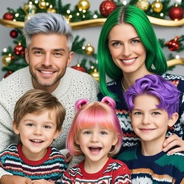 Tinte Temporal Para El Cabello Para Niños, Tinte Para El Cabello Gris, Cera Para El Cabello Natural Lavable, Crema De Tiza, Arcilla Para Peinados Diy Para Cabel Gris+Púrpura+Rosa+Verde 4,23