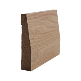 EWBB32 Beveled 3-1/2" Tall x 3/4" Baseboard Moulding. Unfinished, Red Oak, 94"