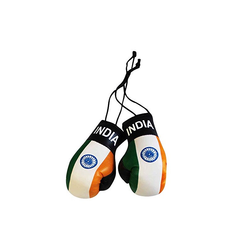 India Flag Mini Boxing Gloves for Cars or Home -