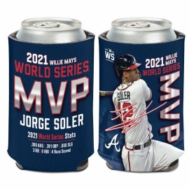 Atlanta Braves 2021 World Series Champions 12x30 Jorge Soler MVP 12 oz DS Koozie