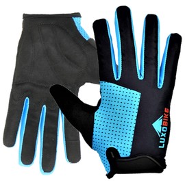 LuxoBike Guantes de ciclismo para bicicleta de montaña, guantes de ciclismo para hombres y mujeres, bicicleta de carretera – Almohadilla transpirable antideslizante absorbente de golpes – guante de reconocimiento táctil de dedo completo