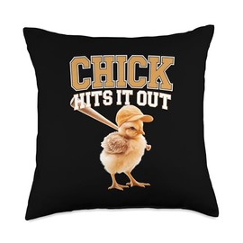 Baseball Baby Chicks Dynamic Active Art Throw Pillow