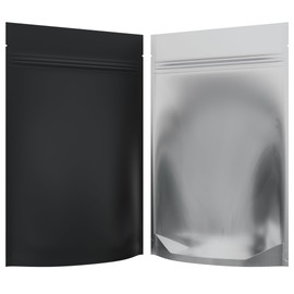 Mylar Style Barrier Bags – Zipper w/Heat Seal – 1000 Bags (Matte Black/Clear, 1 Ounce - 6?x9.25?x2.33?)