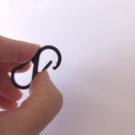 Two-way S-shaped carabiner loop black 4cm 35ea