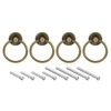 sourcing map 4Pcs Round Ring Pulls, Drawers Knobs Bronze Circle