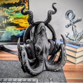 Kraken Headphone Stand - Universal Headset Holder - Octopus Desktop Gaming Headset Holder Hanger - Suitable for Gaming, DJ, and More (Teal Black)