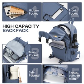 SZLX School Backpack Women's Lightweight School Bag Casual Daypack College Laptop Backpack for Men Women Waterproof Travel Backpack for Sports High School Backpack Teenager School Bags Backpack Girls