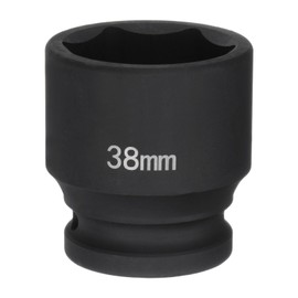 sourcing map 6-Point Impact Socket 3/4" Drive 38mm Metric 40Cr Alloy Steel Spindle Axle Nut Impact Socket