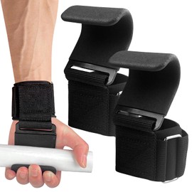 MeoZynxadril Weight Lifting Hooks (Pair), Lifting Straps Hooks, Non-Slip Pull-Up Hooks, Pull-Up Handle Hooks, Weight Lifting Hooks for Fitness, Bodybuilding, Weightlifting, for Men and Women, Black