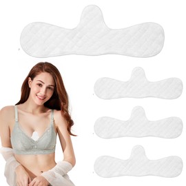 4 Pcs Bra Liners to Absorb Sweat Under Breasts for Women, Reusable Cotton Washable Under Breast Pads(One Size)