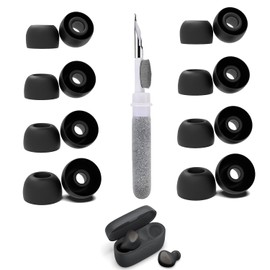 Vykyntow 8 Pairs Replacement Ear Tips Compatible with Jabra Elite 4, with 3 in 1 Cleaner Kit, Silicone Ear Tips (XS/S/M/L)