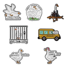 7pcs Pin Badges Funny Goose Enamel Pins for Backpacks Clothes Jackets Bags Hat, Cute Cartoon Animal Pins Badges Set for Adults