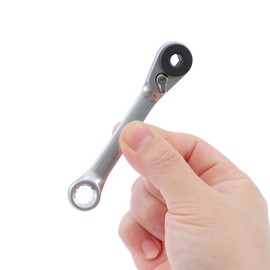 TOPWAY Mini Ratchet Wrench Set 2PCs 1/4 Inch Drive Lockable Flexi Head 72-Teeth Reversible Ratchet and Dual Head Ratchet Socket Wrench Handle, Auto Repair Mechanical Tool