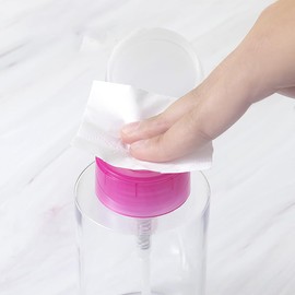 UUYYEO 2 Pcs 150ml Clear Push Down Pump Dispenser Empty Push Top Bottles Containers Nail Polish Remover Bottles Makeup Remover Containers Empty Facial Toner Bottle for Cosmetic