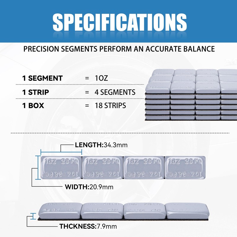 EZISOE 1OZ Adhesive Wheel Weights, Grey 1 oz Stick on