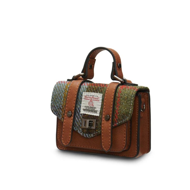 The Wee Satchel - Chestnut Blue Tartan