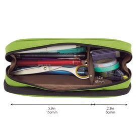 Lihit Lab A7557-24 2-Way Pen Case, Double, Black