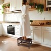 Wooden Step Stool (16.5" Dx12 Wx9 H) Bed Steps for