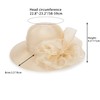 IZUS Women Organza Kentucky Straw Hat,Flower Band Brim Derby Sun