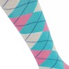 Mysocks Unisex Knee High Long Socks Argyle Mint Base Pink