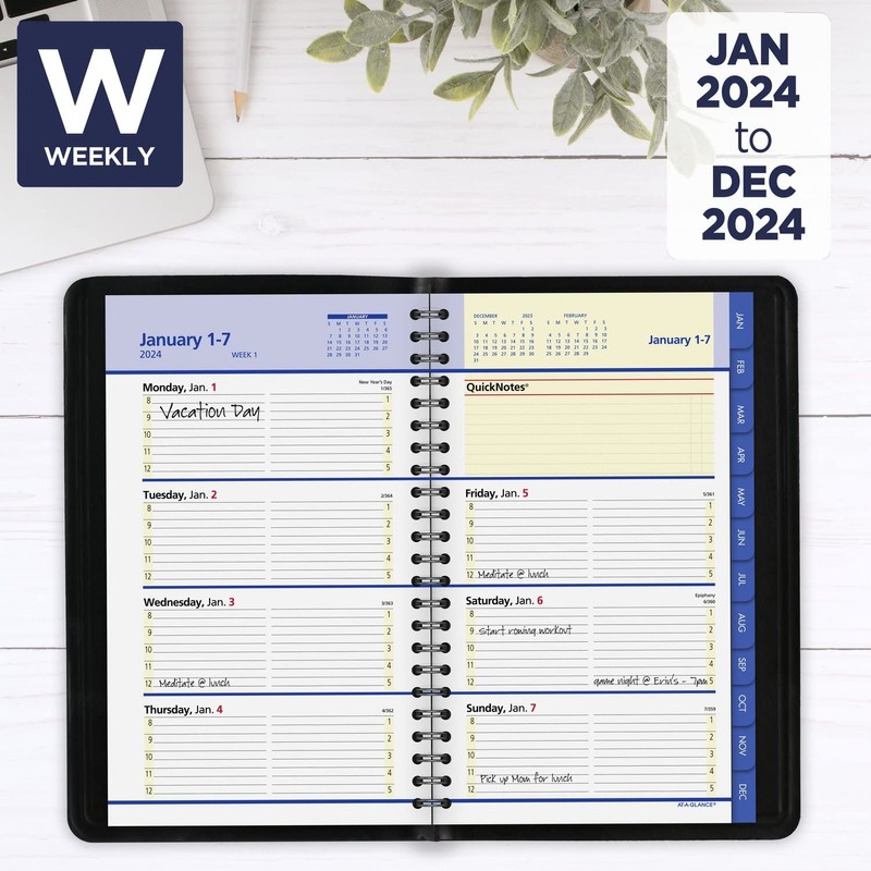 AT-A-GLANCE 2024 Weekly & Monthly Appointment Book Planner, 5" x