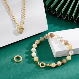 PH PandaHall 3pcs 925 Sterling Silver Spring Clasp Gold Spring Ring Clasp, 10/12/14mm O Rings Snap Clip Spring Gate Rings for Necklace Bracelets Jewellery Making